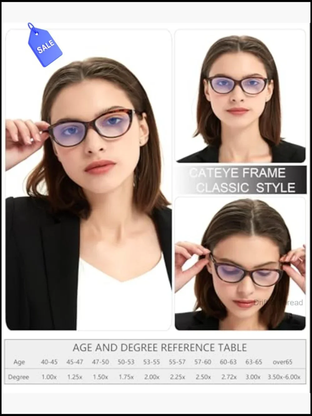 Cat Eye Blue Light Blocking Reading Glasses 4 Pack Spring Hinge 1.25